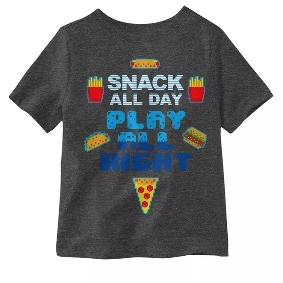 HYBRID Little Boys Snack All Day Play All Night in this Graphic T-shirt 3T - Picture 1 of 3
